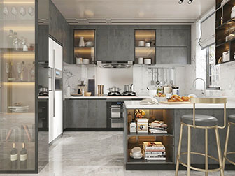 现代轻奢餐厅厨房