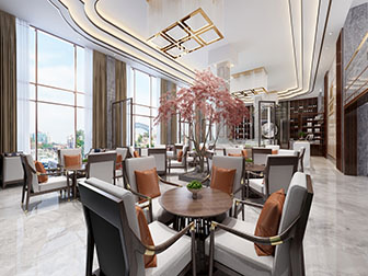 新中式售楼处大厅接待洽谈区