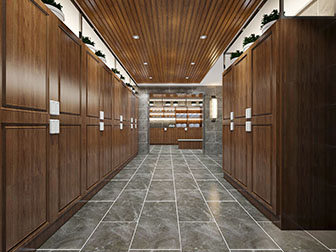 后现代洗浴中心澡堂更衣区更衣室