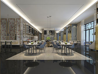 新中式饭店餐馆就餐区