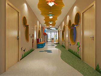 北欧幼儿园过道走廊