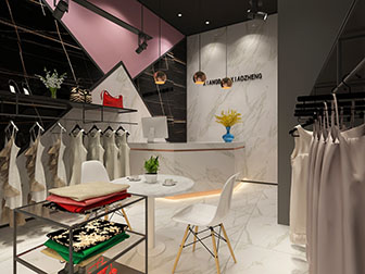 现代轻奢女装服装鞋帽箱包店