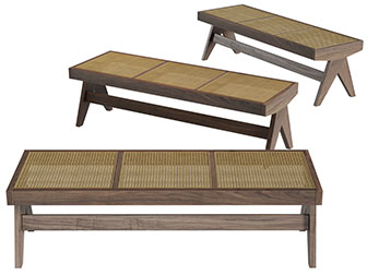 东南亚镂空藤编长方形凳子