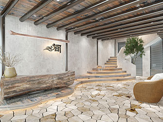 新中式接待前台大厅