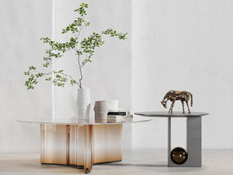 现代玻璃台面茶几