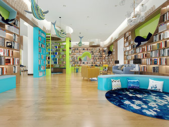现代书吧图书馆阅览室