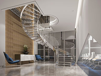 现代旋转楼梯间