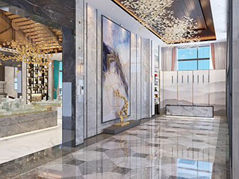 新中式售楼处接待前台大厅