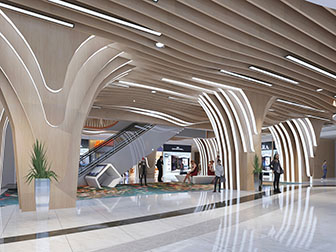 现代商场过道休息区电梯3d模型 现代商场过道休息区电梯