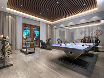 现代台球室健身房