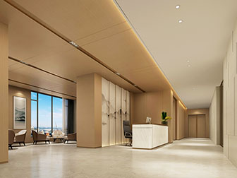 现代接待前台过道走廊