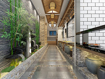 中式酒店过道走廊