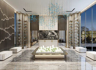 新中式售楼处大厅沙盘