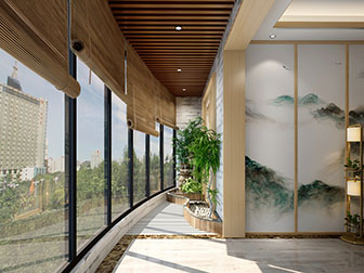 新中式阳台过道