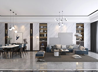 现代轻奢客厅餐厅