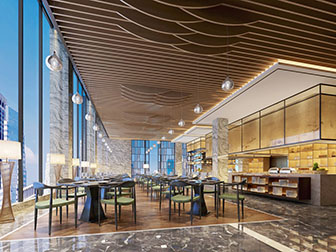 新中式饭店餐馆就餐区