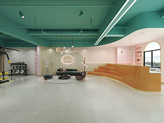 现代健身房大堂前台接待区