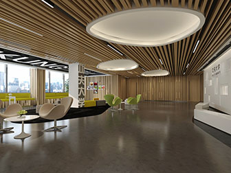 现代大厅大堂前台接待台休闲区