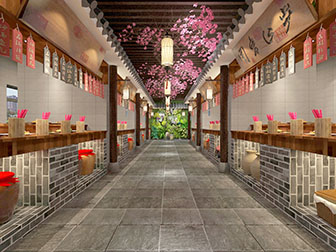 新中式餐馆饭店小吃店一条街