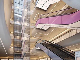 现代商场扶梯电梯间