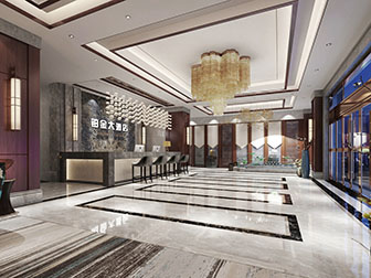 新中式大堂前台接待台