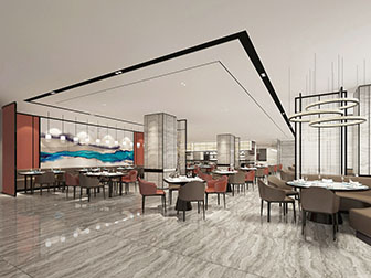 新中式饭店餐馆就餐区