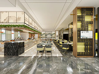 新中式饭店餐馆就餐区