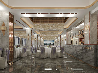 现代酒店宴会厅就餐区