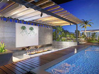 现代露天游泳池