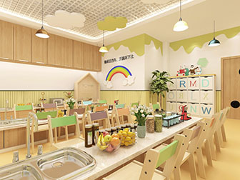 北欧幼儿园食堂就餐区