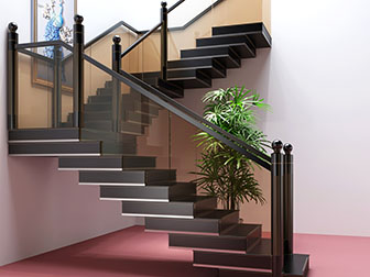 现代黑色旋转楼梯3d模型 现代黑色旋转楼梯