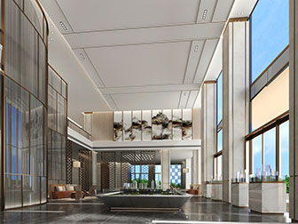 新中式售楼处大厅沙盘