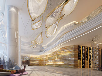 现代酒店前台接待大厅大堂