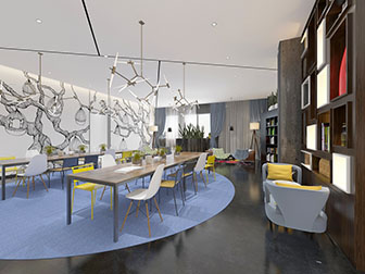 现代书吧图书阅览室