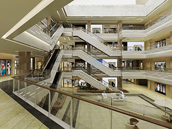 现代商场大厅电梯间