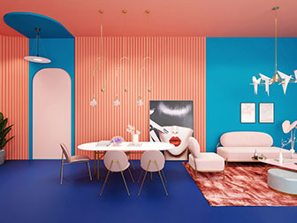 现代轻奢客厅餐厅