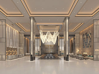 新中式大堂前台接待区