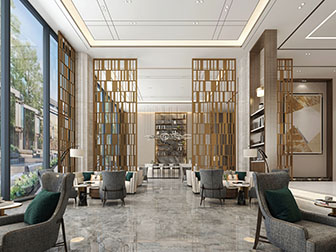 现代大堂前台接待洽谈区