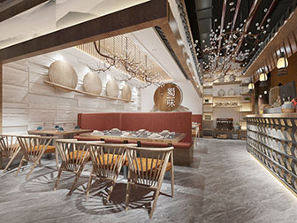 新中式饭店餐馆就餐区