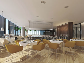 现代饭店餐馆自助餐就餐区