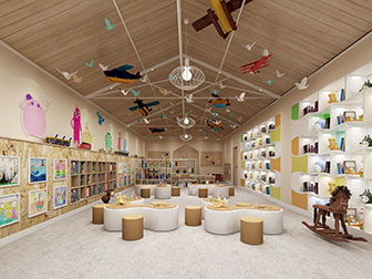 现代幼儿园图书馆阅览室
