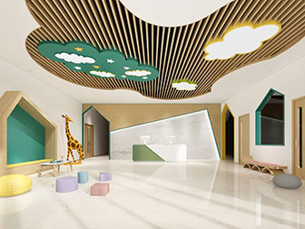 北欧幼儿园大堂前台接待区