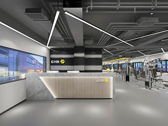 工业风健身房前台接待台