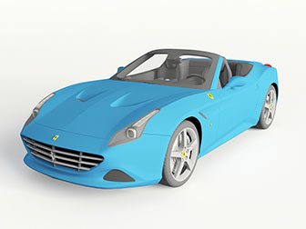 一辆蓝色的敞篷汽车3d模型 一辆蓝色的敞篷汽车