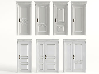 欧式白色字母平开门