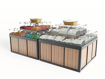 现代超市实木摆台货架展柜3d模型 现代超市实木摆台货架展柜