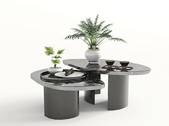 新中式错层套叠茶几