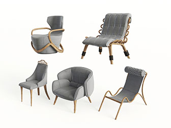 东南亚装饰藤编的休闲椅子