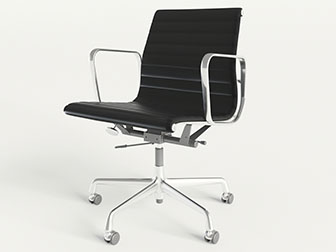现代黑色皮革办公转椅