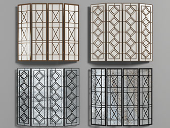 现代几何图案装饰的屏风